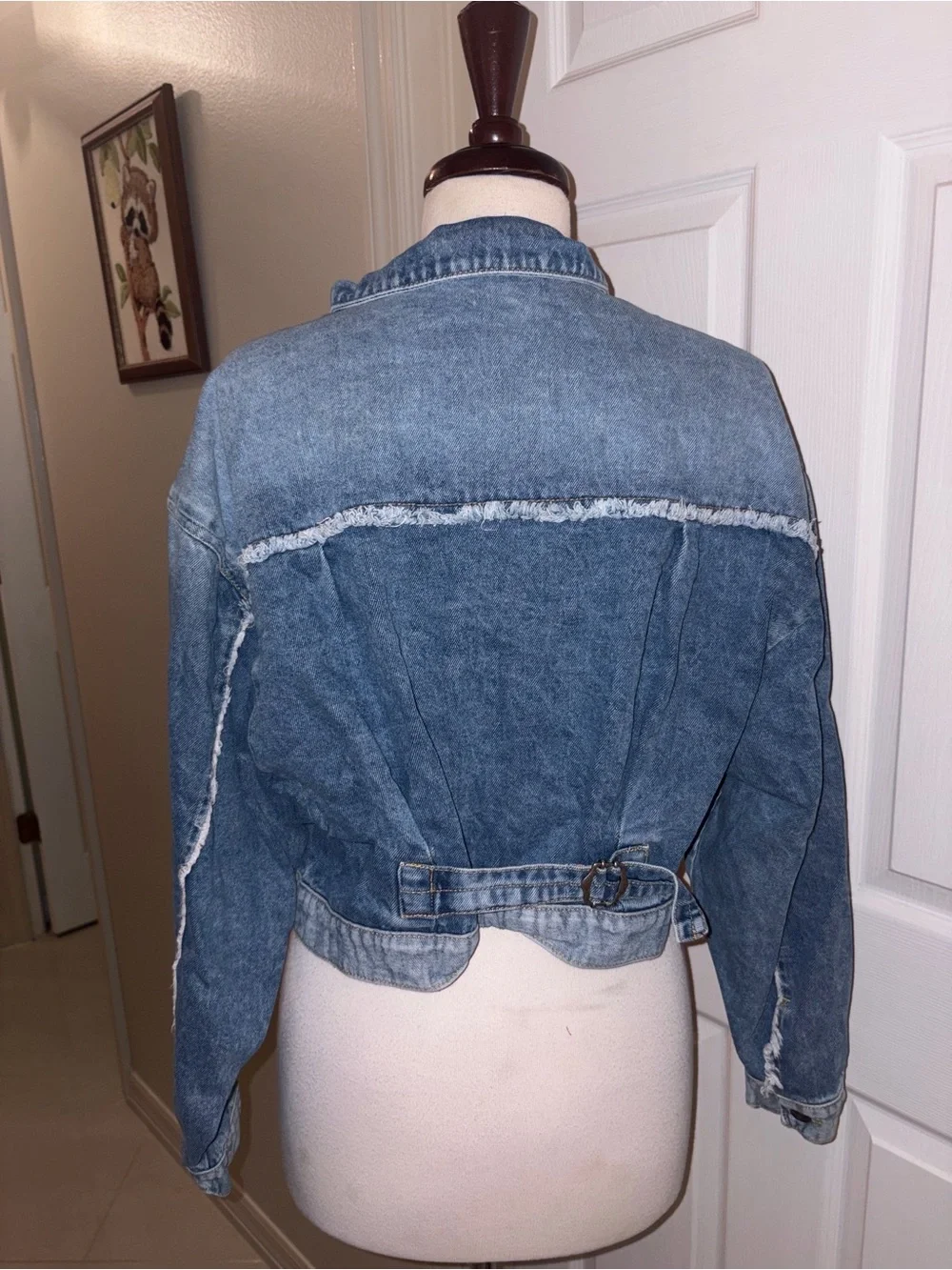FREE PEOPLE Bedford Cropped Denim Jacket Sz med - Picture 8 of 14